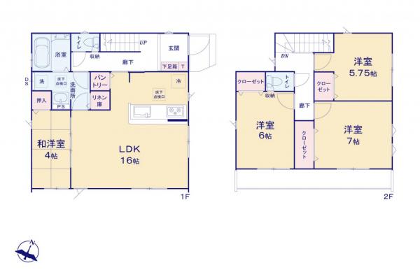 狭山市大字水野　新築一戸建て 間取り図