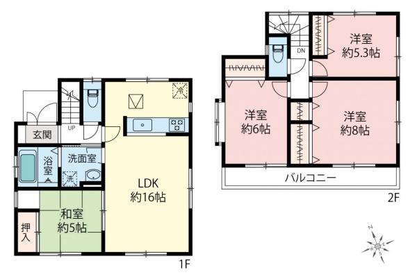 新座市畑中3丁目　中古一戸建て 間取り図