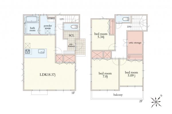 狭山市広瀬東3丁目　中古一戸建て 間取り図