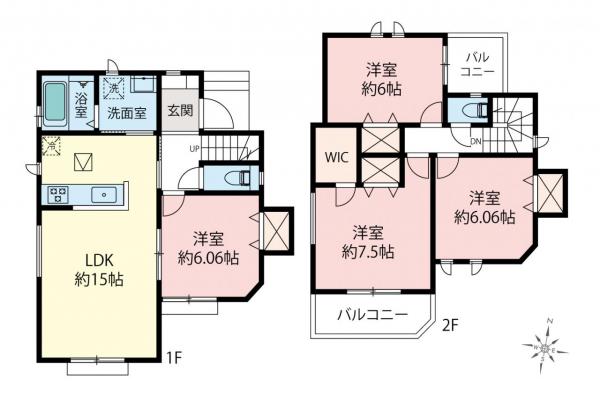 志木市柏町3丁目　新築一戸建て 間取り図