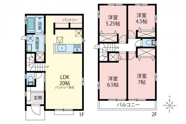 西東京市中町1丁目　新築一戸建て 間取り図