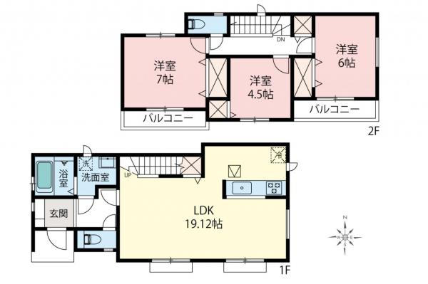 西東京市中町1丁目　新築一戸建て 間取り図
