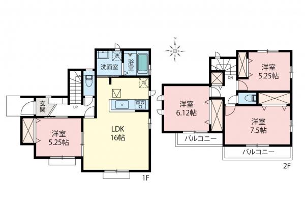 西東京市中町1丁目　新築一戸建て 間取り図