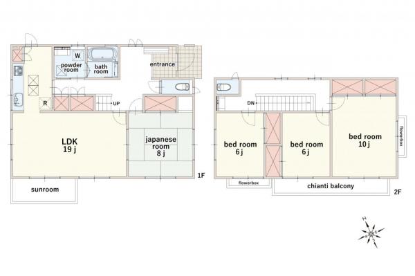 【売主物件】坂戸市にっさい花みず木6丁目　中古戸建 間取り図