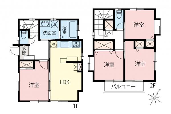 所沢市上安松　中古一戸建て 間取り図
