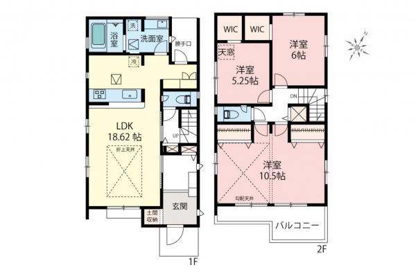 鶴ヶ島市上広谷　新築一戸建て 間取り図
