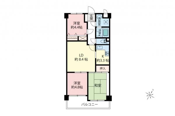 ライオンズガーデン若葉　4階 間取り図
