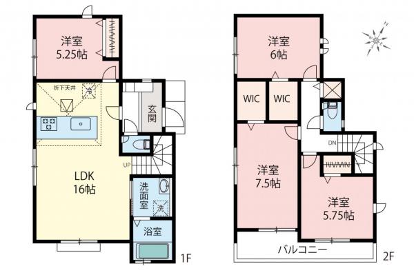 和光市南1丁目　新築一戸建て 間取り図