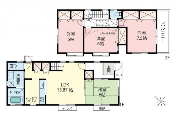 新座市大和田1丁目　中古一戸建て 間取り図