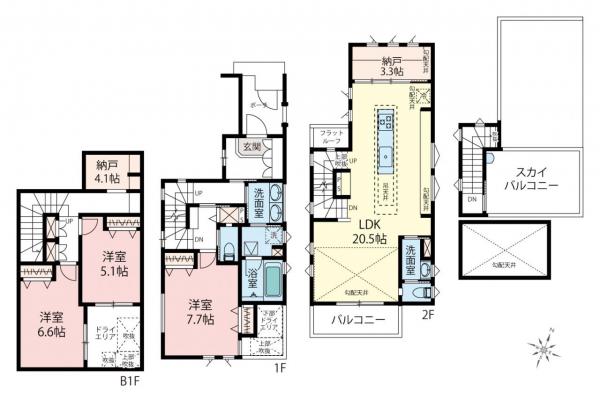 杉並区善福寺1丁目　新築一戸建て 間取り図