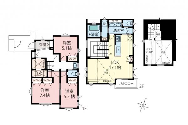 杉並区善福寺1丁目　新築一戸建て 間取り図