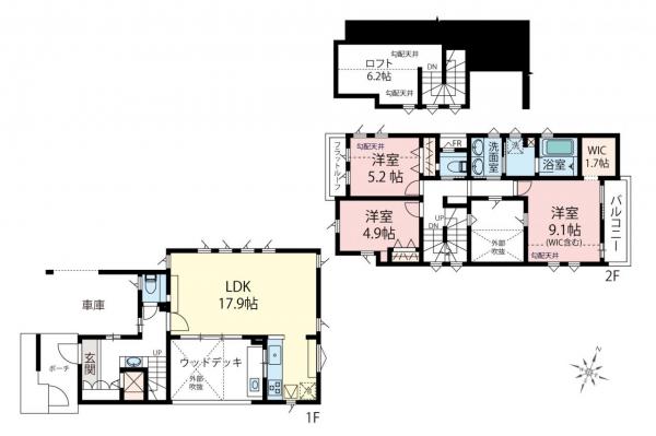 杉並区善福寺1丁目　新築一戸建て 間取り図