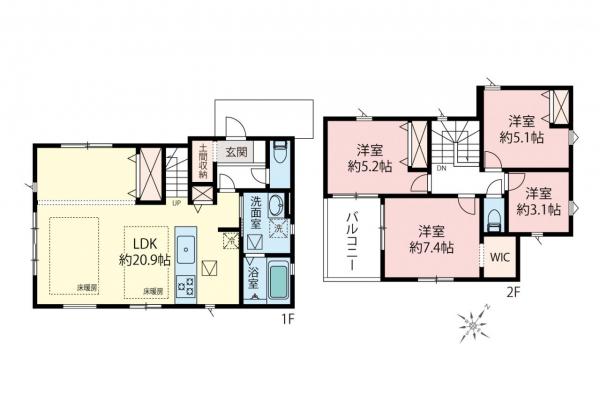 新築一戸建て 練馬区南大泉６丁目 西武池袋線保谷駅 7,699万円