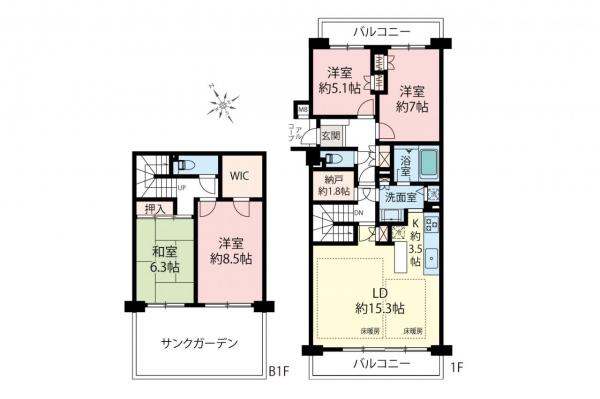 中古マンション 練馬区東大泉７丁目 西武池袋線大泉学園駅 8,580万円