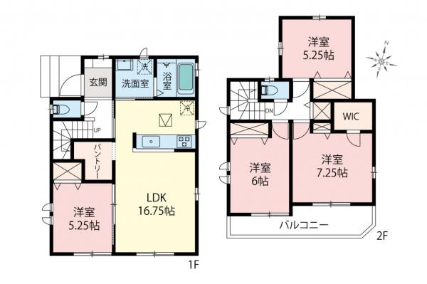 所沢市若狭4丁目　新築一戸建て 間取り図