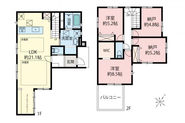 新築一戸建て 所沢市大字上安松 西武池袋線所沢駅 5,999万円～6,599万円