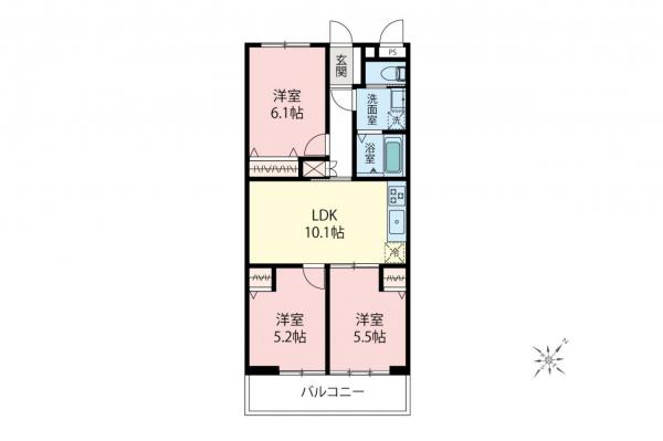 グローリア初穂飯能　4階 間取り図