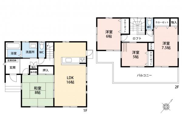 入間市久保稲荷４丁目　中古一戸建て 間取り図