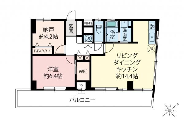 中野住研コーポ　6階 間取り図