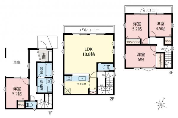 新築一戸建て 新座市栗原５丁目 西武池袋線ひばりヶ丘駅 5,899万円