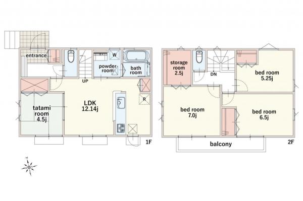 【売主物件】小平市花小金井3丁目　中古戸建 間取り図