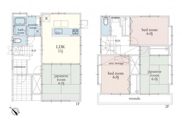 【価格改定！売主物件】富士見市鶴瀬西3丁目　中古戸建て 間取り図