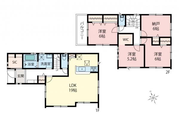 坂戸市泉町2丁目　新築一戸建て 間取り図