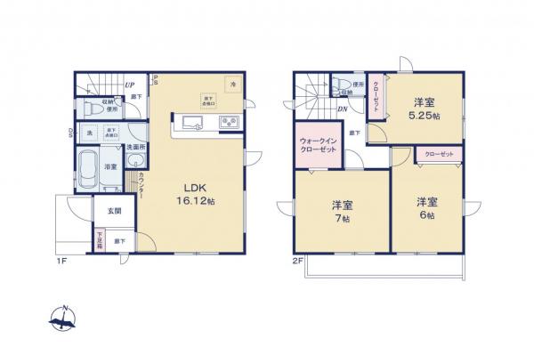 富士見市勝瀬　新築一戸建て 間取り図