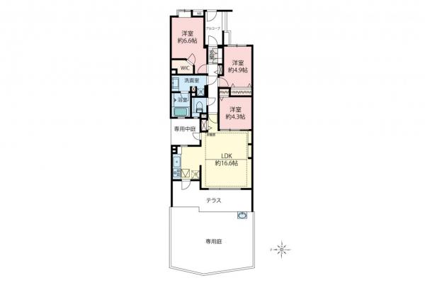 フラッツ鷺ノ宮　1階 間取り図