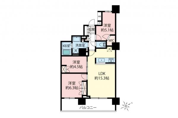 小手指タワーズエバースカイタワー　13階 間取り図