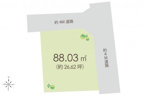 土地 入間郡三芳町大字藤久保 東武東上線鶴瀬駅 2,200万円