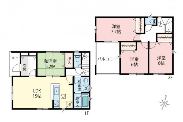 新築一戸建て 入間市大字野田 西武池袋線仏子駅 2,670万円～3,070万円