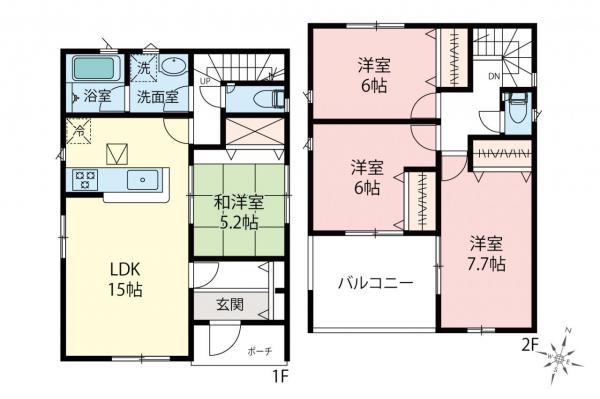 入間市野田　新築一戸建て 間取り図