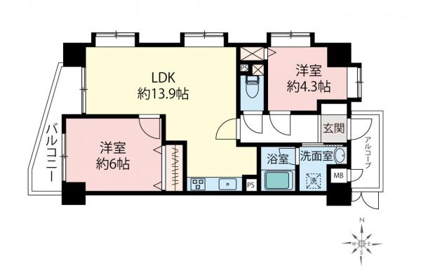ライオンズガーデン若葉　3階 間取り図