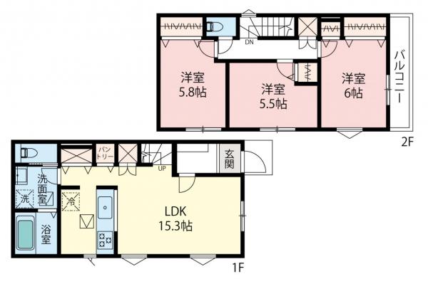 新築一戸建て 鶴ヶ島市大字中新田 東武越生線一本松駅 3,190万円