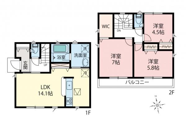 新築一戸建て 西東京市住吉町１丁目 西武池袋線ひばりヶ丘駅 5,280万円～5,680万円