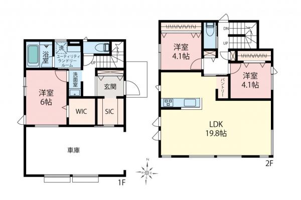 新築一戸建て 所沢市花園４丁目2601-1 西武新宿線新所沢駅 4,380万円