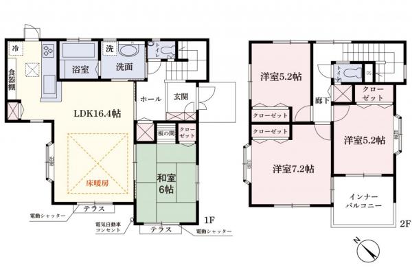 中古一戸建て 所沢市大字中富 西武池袋線所沢駅 3,380万円