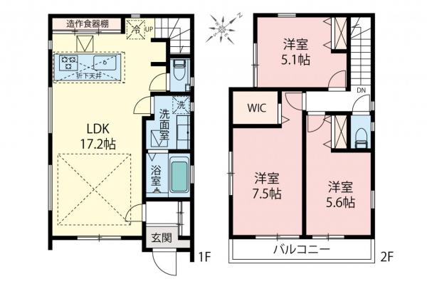 新築一戸建て 川越市砂新田５丁目 東武東上線新河岸駅 3,680万円