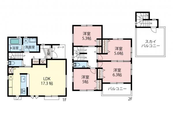 新築一戸建て 所沢市大字荒幡 西武狭山線下山口駅 4,380万円