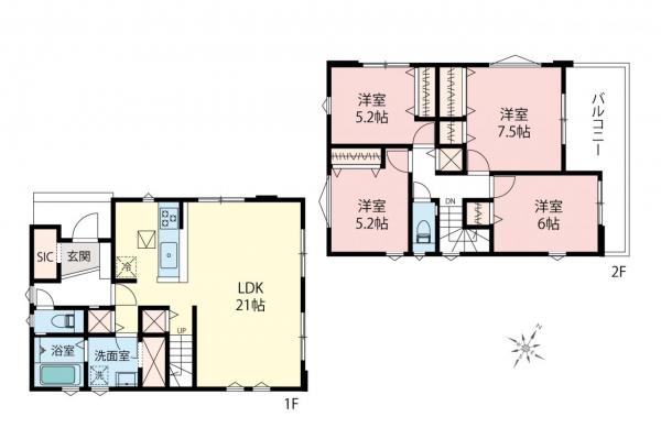新築一戸建て 東村山市恩多町３丁目 西武新宿線久米川駅 5,999万円～6,099万円