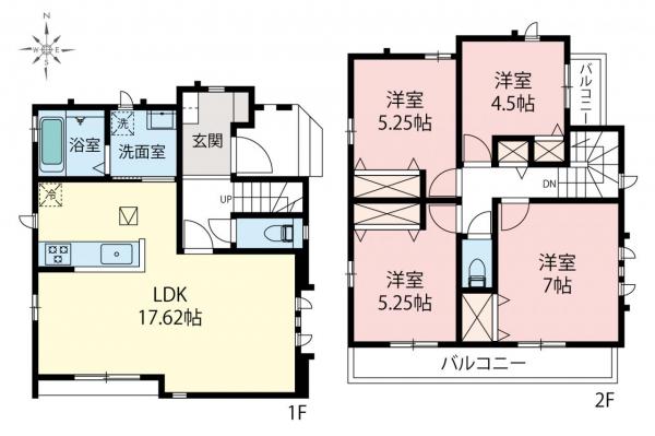 新築一戸建て 練馬区西大泉２丁目 西武池袋線保谷駅 7,390万円