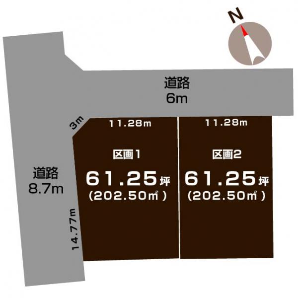 土地 新潟市西区みずき野2丁目 JR越後線越後赤塚駅 720万円~750万円