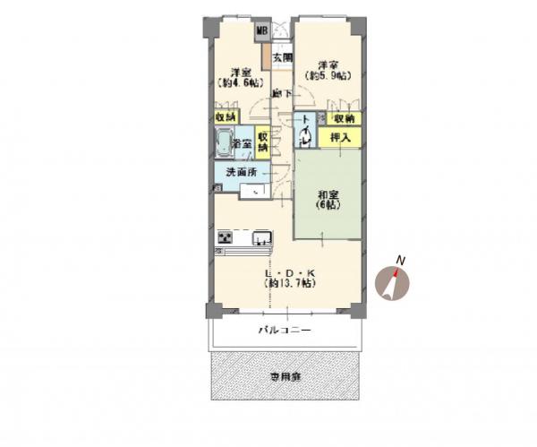 中古マンション 新潟市東区中山６丁目 JR越後線新潟駅 1,400万円