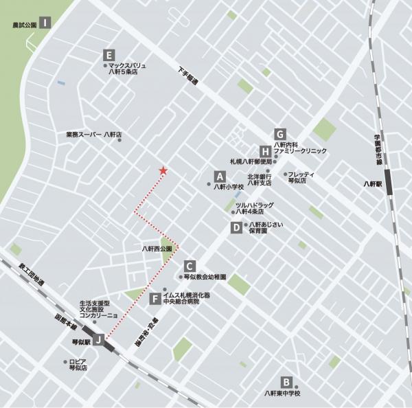 【京阪の家】ローズグランデ八軒３条西 現地案内図