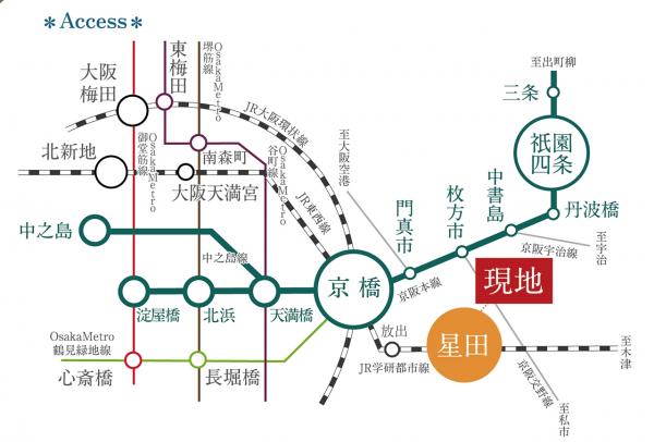 QUEAD星田北 路線図
