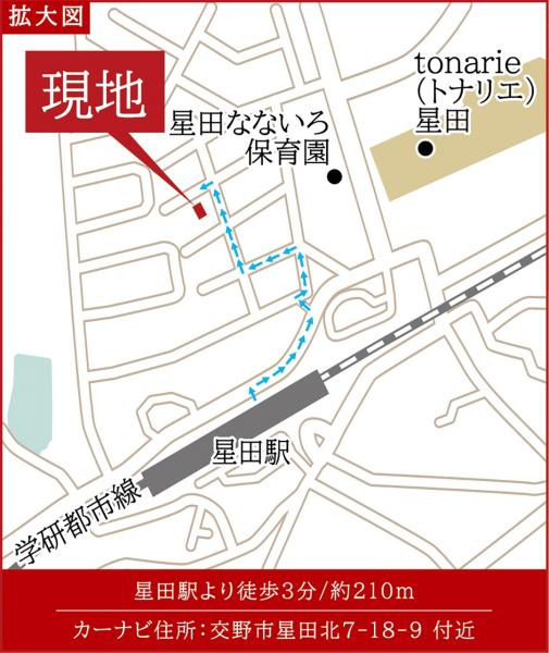 QUEAD星田北 現地案内図