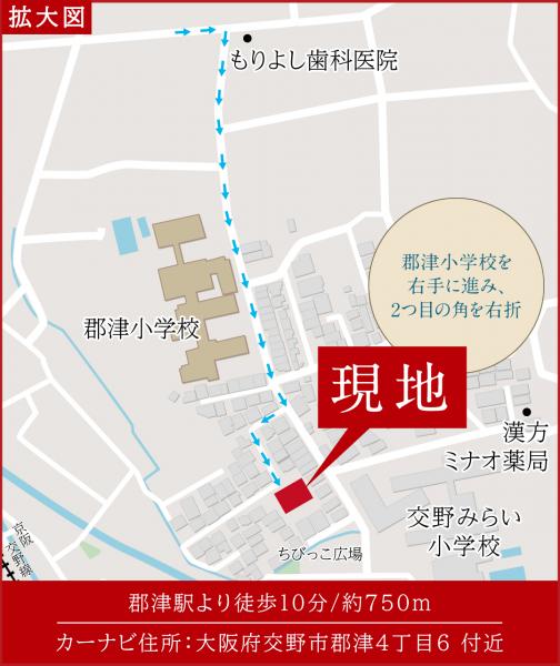 ローズプレイス交野郡津Ⅲ 現地案内図