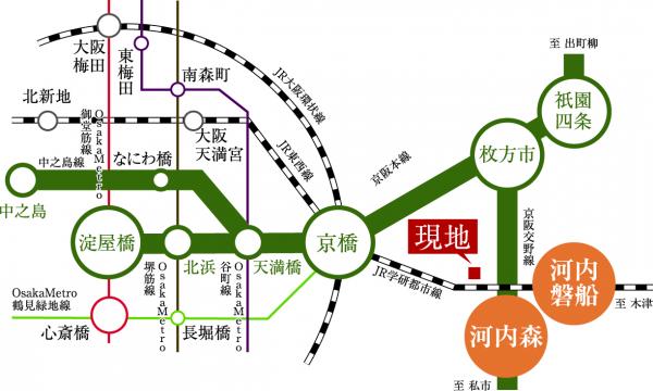 ローズプレイス交野天野が原Ⅱ 路線図