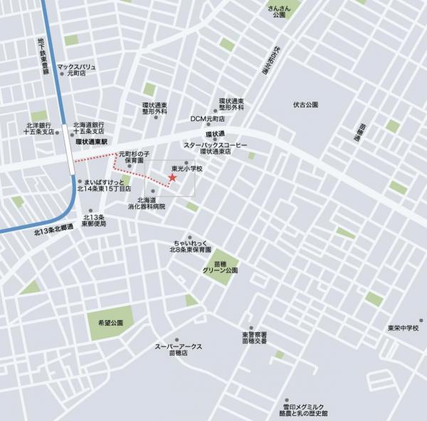 【京阪の家】ローズグランデ本町1条Ⅱ 現地案内図
